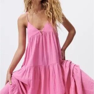 🎀 Zara 🎀 Pink Sleeveless Maxi Dress. Size M